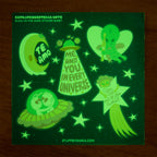 “Extraterrestrial Love” Glow-in-the-Dark Sticker Sheet