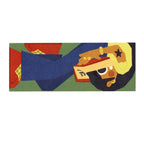 Colorful bookmark illustration of a girl with star tattoo on her arm reading a book